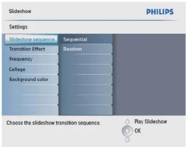PHILIPS SPF4008 - Sélection d'une séquence de diaporama - 2