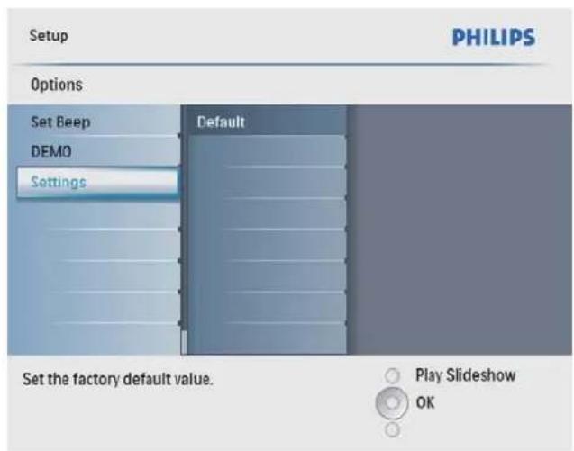 PHILIPS SPF4008 - Réglage des paramètres par défaut - 2