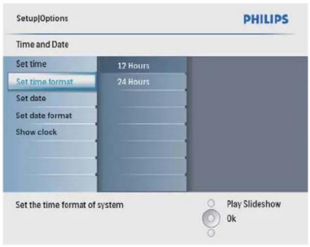 PHILIPS SPF4008 - Sélectionnez [Heure et date], puis appuyez sur OK pour confirmer. - 2
