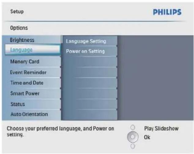 PHILIPS SPF4008 - Sélection de la langue d'affi chage - 2