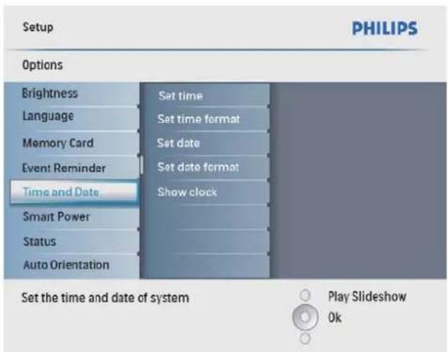 PHILIPS SPF2107 - Налаштування часу і дати - 2