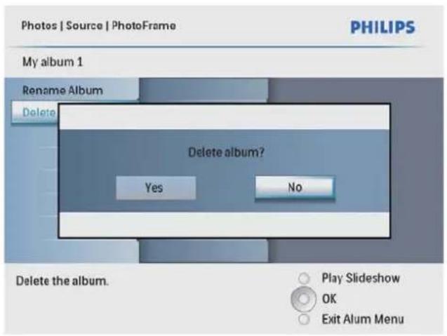 PHILIPS SPF2107 - Видалення альбому - 2
