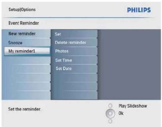 PHILIPS SPF2107 - Вибір фотографії для нагадування - 3