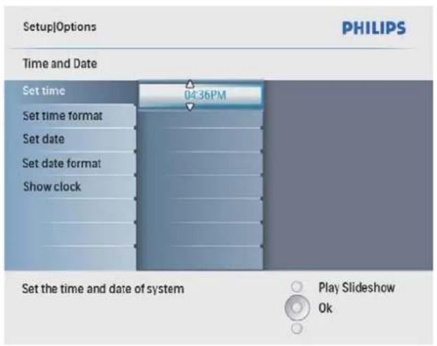 PHILIPS SPF2107 - Налаштування часу і дати - 4