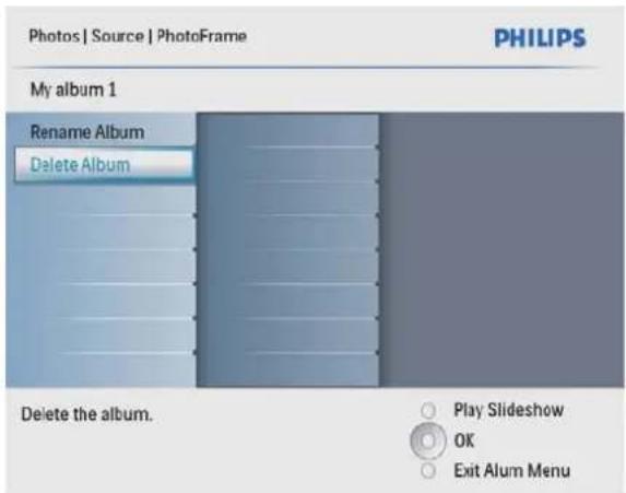 PHILIPS SPF2107 - Видалення альбому - 1