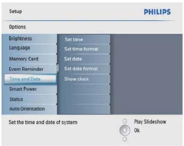 PHILIPS SPF2107 - Налаштування часу і дати - 6