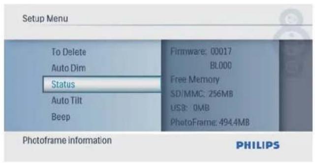 PHILIPS SPF1017 - Affi chage de l'état du PhotoFrame - 2