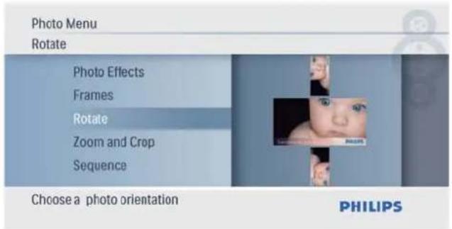 PHILIPS SPF1017 - Changement de l'orientation d'une photo - 2