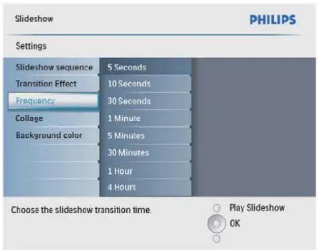 PHILIPS SPF4208 - Sélection d'une fréquence de diaporama - 2