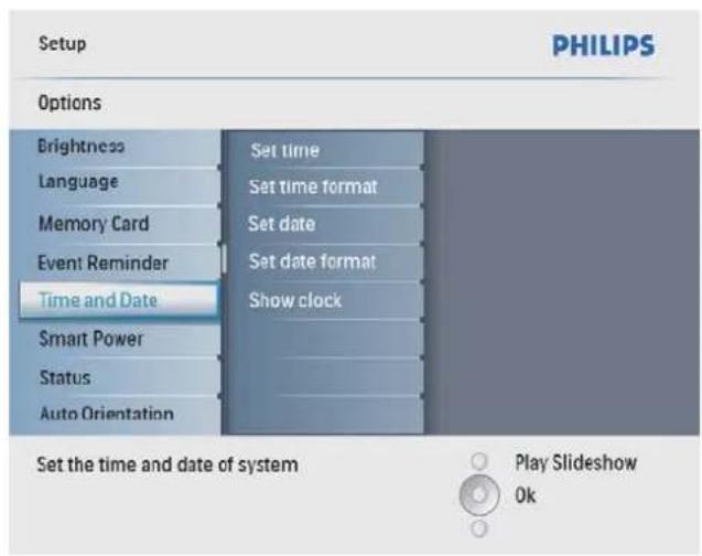 PHILIPS SPF4208 - Réglage de la date et de l'heure - 2