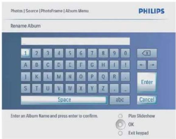 PHILIPS SPF4208 - Modifi cation du nom d'un album - 1