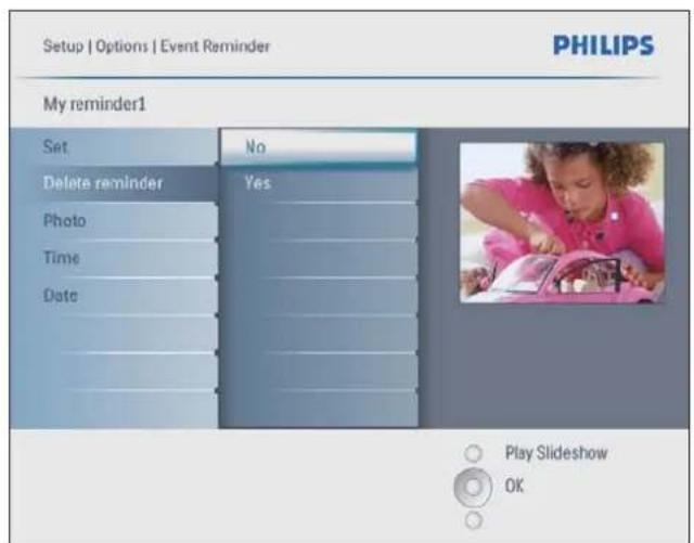 PHILIPS SPF4208 - Suppression d'un rappel - 1