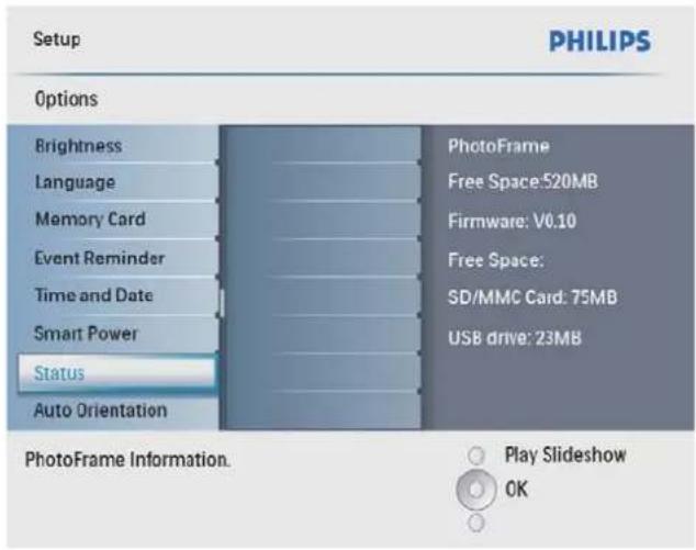 PHILIPS SPF4208 - Affi chage de l'état du PhotoFrame - 2