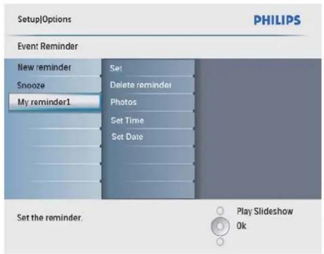 PHILIPS SPF4208 - Activation/désactivation d'un rappel - 3