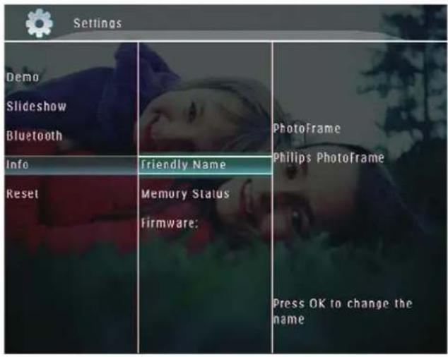 PHILIPS SPF5010 - Modification du nom du PhotoFrame - 2