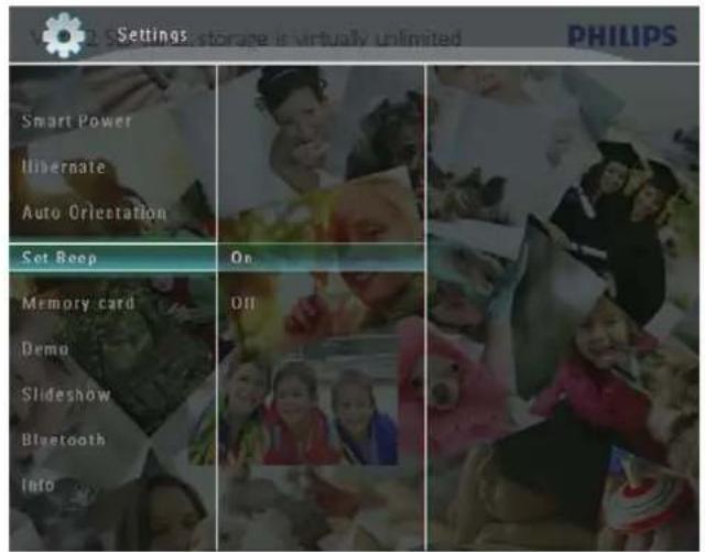 PHILIPS SPF5010 - Réglage de la tonalité du bouton marche/arrêt - 2