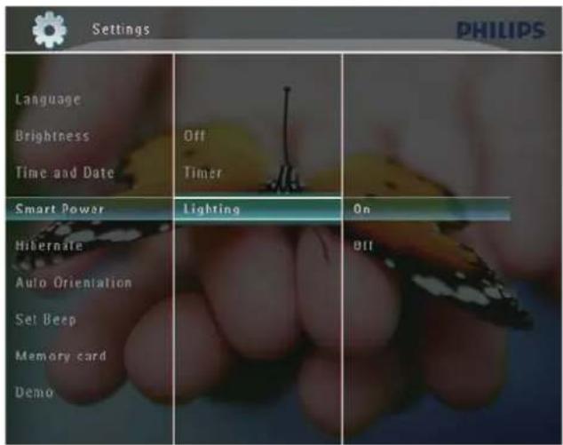 PHILIPS SPF5010 - Paramétrage de la luminosité de la mise en marche et de l'arrêt automatiques - 3