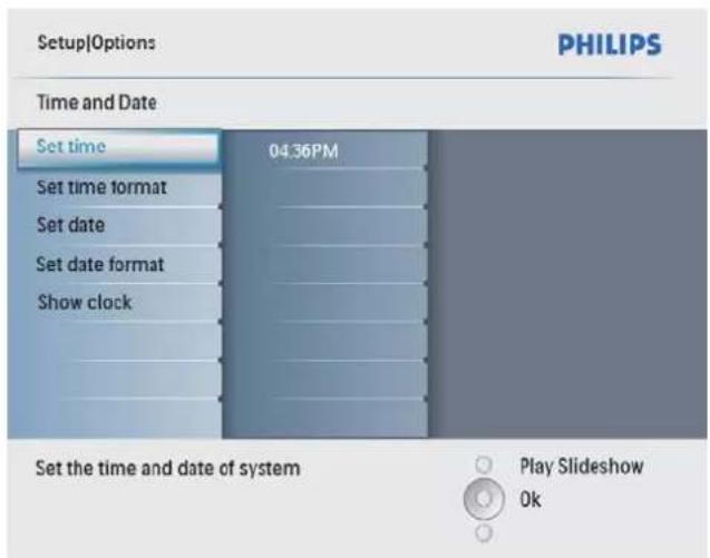 PHILIPS SPF2027 - Réglage de la date et de l'heure - 3