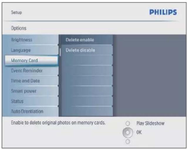PHILIPS SPF2027 - Protection/suppression de la protection du contenu de la carte mémoire - 1