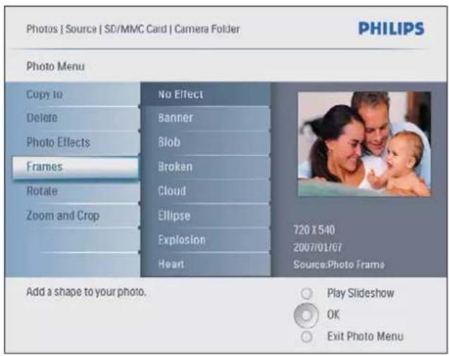 PHILIPS SPF2027 - Selection d'un cadre photo - 1