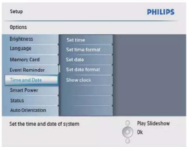 PHILIPS SPF2027 - Réglage de la date et de l'heure - 2