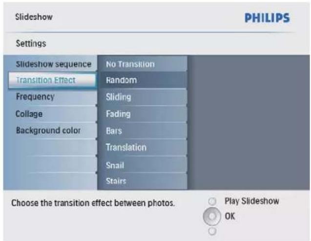 PHILIPS SPF2027 - Selection d'un effet de transition - 2