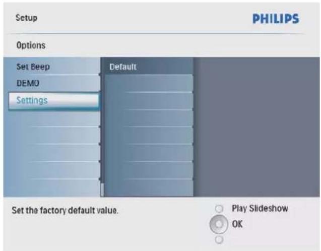 PHILIPS SPF2027 - Réglage des paramètres par défaut - 2
