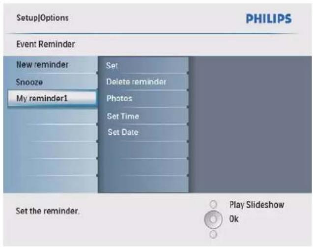 PHILIPS SPF2027 - Activation/désactivation d'un rappel - 3