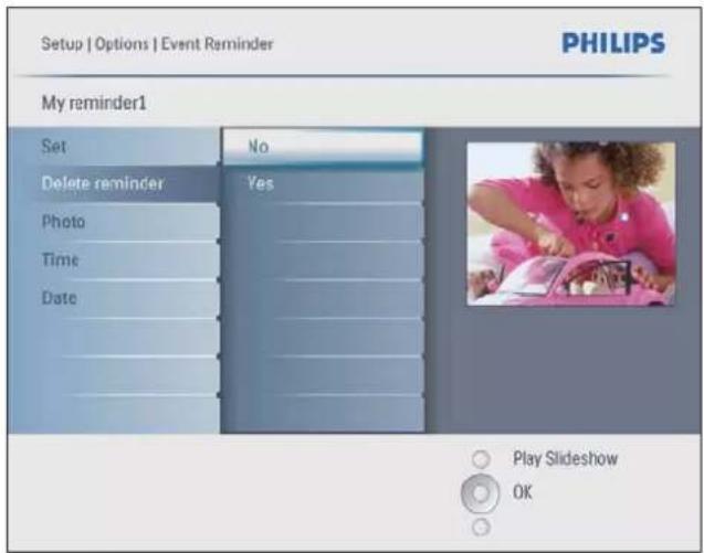 PHILIPS SPF2027 - Suppression d'un rappel - 1