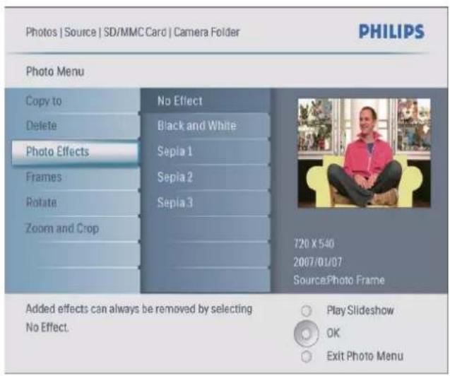 PHILIPS SPF2027 - Selection d'un effet - 1