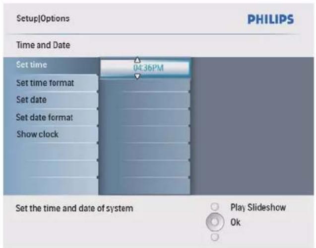PHILIPS SPF2027 - Réglage de la date et de l'heure - 4