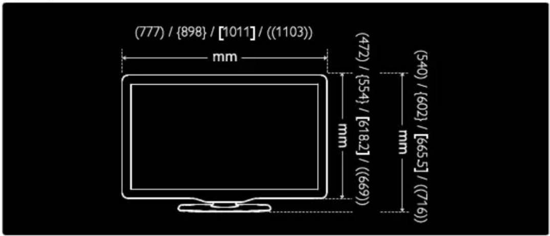 PHILIPS 42PFL7685H - Διαστάσεις - 1