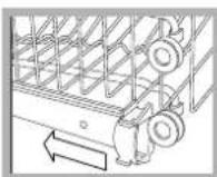HOTPOINT-ARISTON LFFA+ 8H141 EU - The height of the upper rack should ideally be adjusted    WHEN THE RACK IS EMPTY.    NEVER raise or lower the rack on one side only. - 1