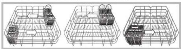 HOTPOINT-ARISTON LFF 815 EUHA.R - Ejmplos de colocacion del cesto para cubiertos - 1
