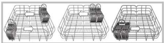 HOTPOINT-ARISTON LFF 815 EUHA.R - Exemples de rangement dans le panier à couverts - 1