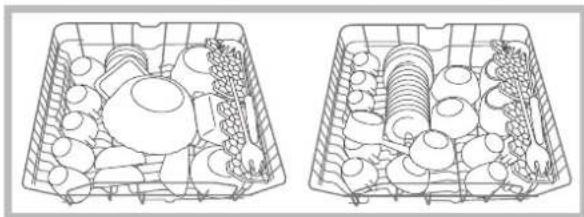 HOTPOINT-ARISTON LFF 815 EUHA.R - Exemples de chargement du panier supérieur - 1