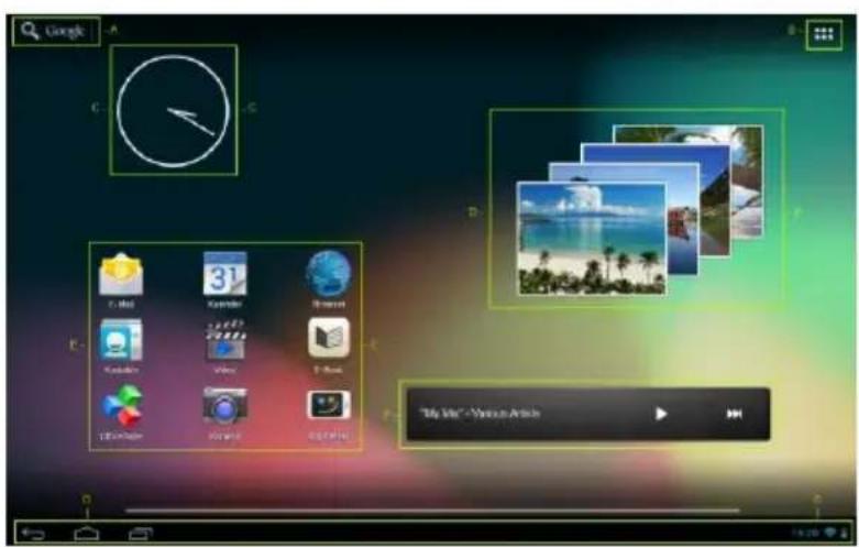 INTENSO TAB 1004 - Pre-installed applications and widgets on the home screen - 1