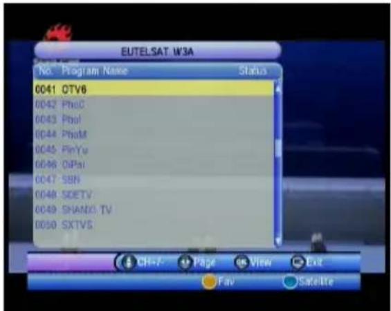 Engel Axil RS0620 - List des chaînes - 1