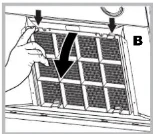 HOTPOINT-ARISTON HGA 6.5 AM XHA - Substituicao do fi Itro de carvao (B) - 1