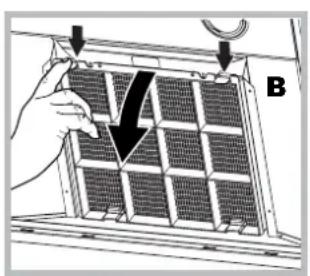 HOTPOINT-ARISTON HGA 6.5 AM XHA - Mantenimiento del fi Itro de carbón (B) - 1
