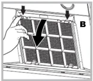 HOTPOINT-ARISTON HGA 6.5 AM XHA - Manutenzione del fi ltro al carbone (B) - 1