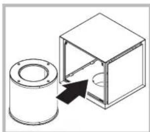 HOTPOINT-ARISTON HLB 9.8 ASH XHA - High Performance odour filter maintenance. (Drawing cylindrical filter + aesthetic box \* - 3