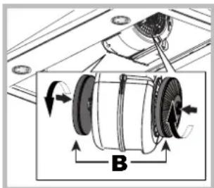 HOTPOINT-ARISTON HNP 6.6 AM (K)HA - Onderhoud koolstoffilter (B) - 1