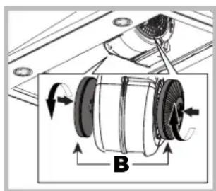 HOTPOINT-ARISTON HNP 6.6 AM (K)HA - Substituicao do filtro de carvao (B) - 1