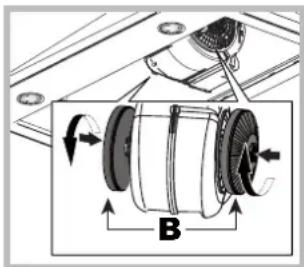 HOTPOINT-ARISTON HNP 6.6 AM (W)HA - Substituição do filtro de carvão (B) - 1