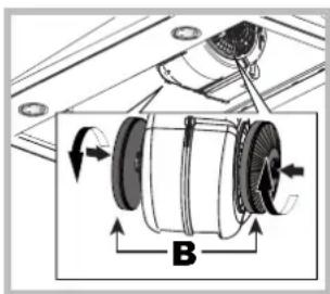 HOTPOINT-ARISTON HNP 9.6 AM (W)HA - Servicing the charcoal filter (B) - 1
