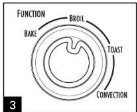 FUNCTION BROIL BAKE TOAST CONVECTION 3