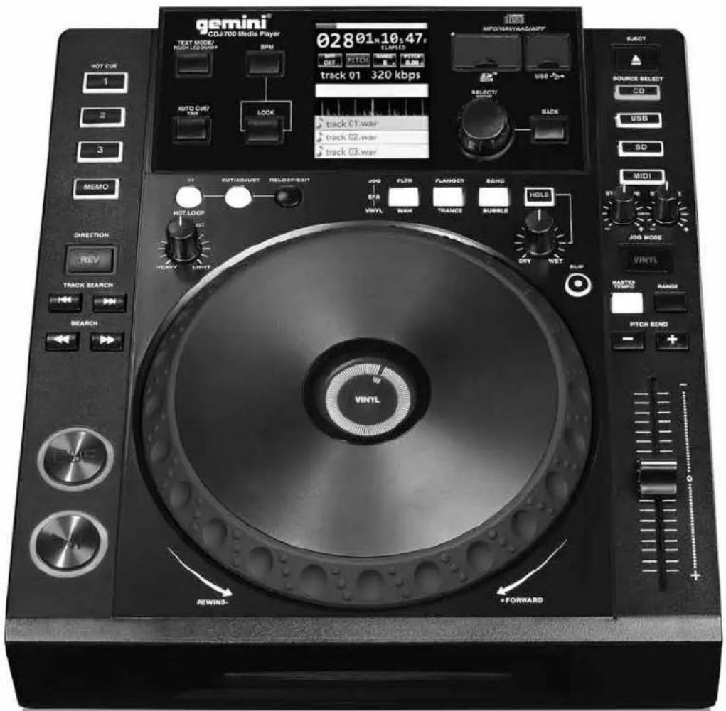 GEMINI CDJ650 - IN THE USA: IF YOU ARE EXPERIENCING PROBLEMS WITH THIS UNIT CALL 1-732-346-0061 FOR GCI TECHNOLOGIES CUSTOMER SERVICE. DO NO ATTEMPT TO RETURN THIS EQUIPMENT TO YOUR DEALER. - 1