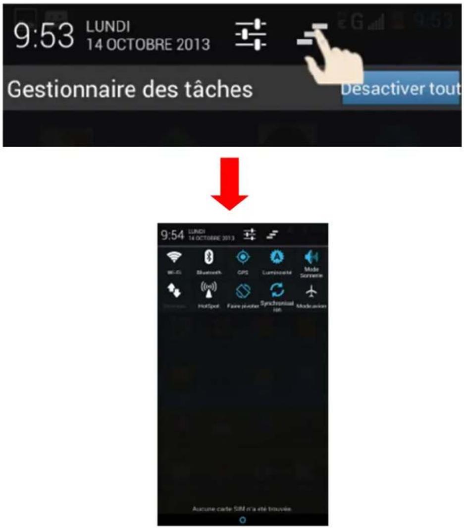 HISENSE U98 - Accéder à la page des notifications - 2