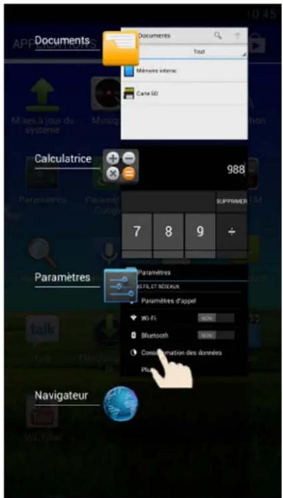 HISENSE U98 - Gérer les applications récemment utilisées - 2